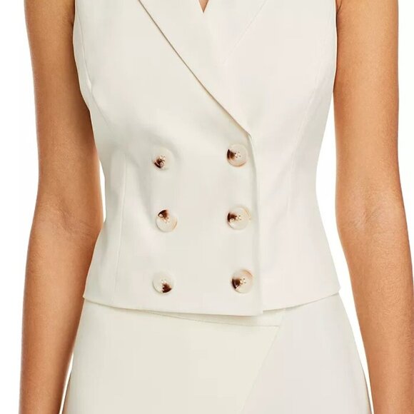 AQUA Double-Breasted Vest Ivory M NWT - Picture 6 of 8